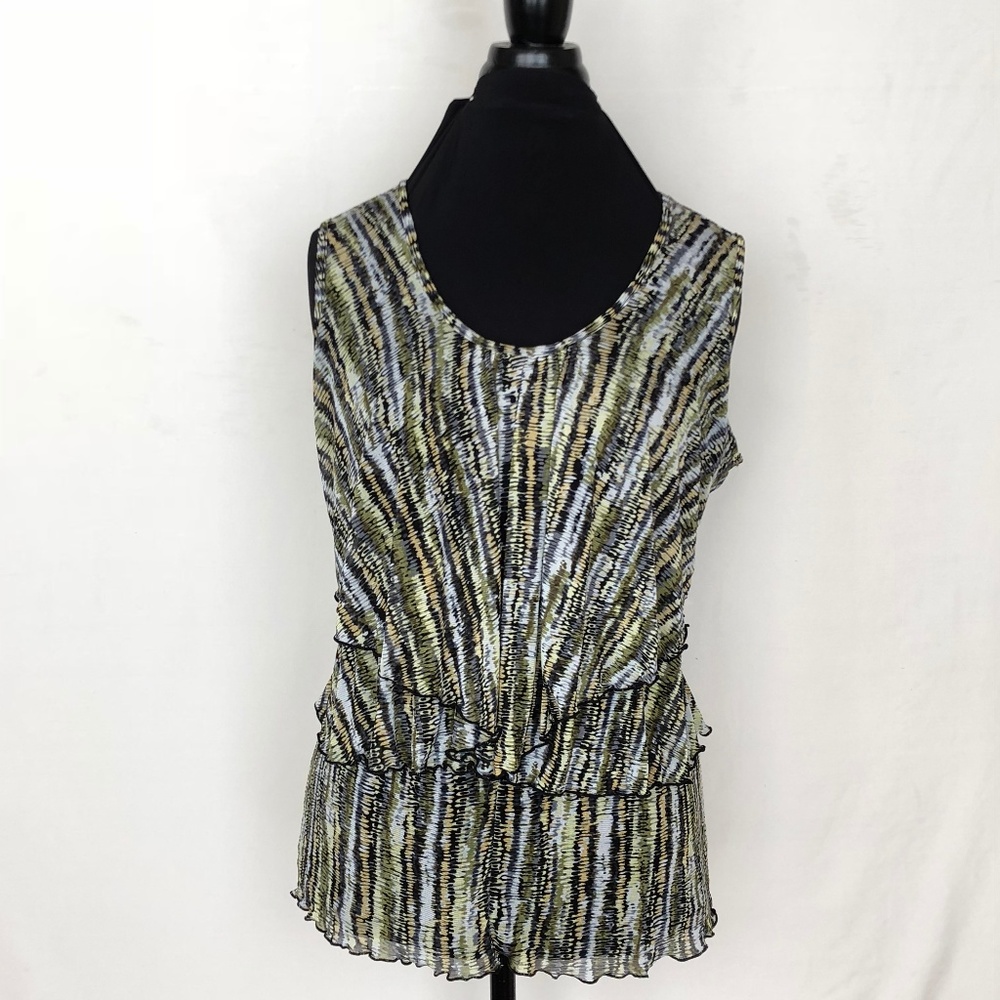Coldwater Creek Sleeveless Ruffled Top Sz M10-12